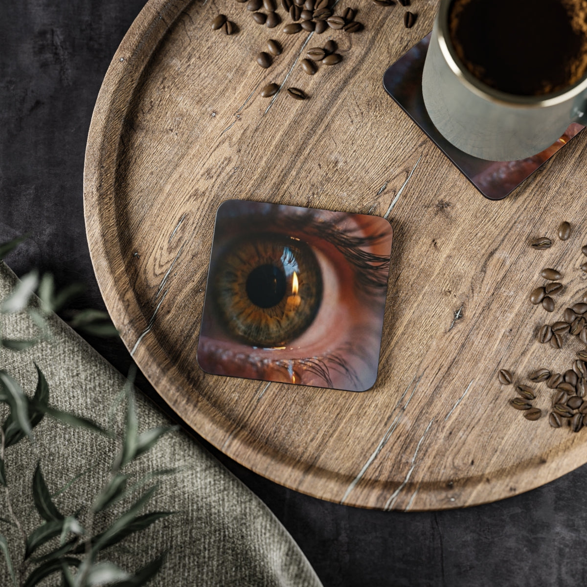 Coasters - Amber Iris Reflection Fine Art Print (1 & 4 pcs)...