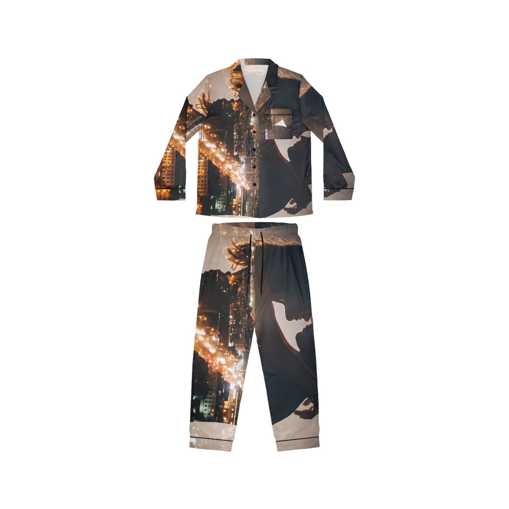 Women's Satin Pajamas - Midnight City lights | Echovira...