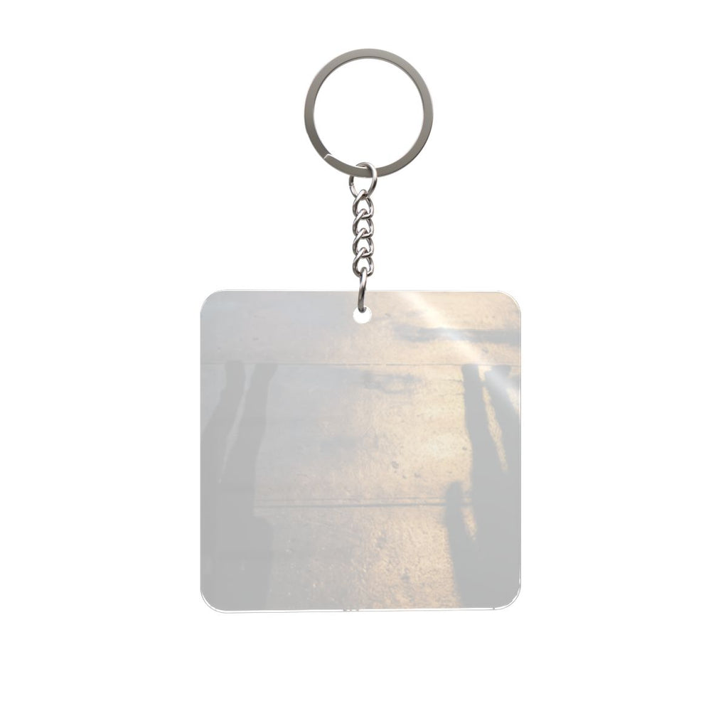 Square Keychain - Rainy Night Shadows | Echovira Gallery