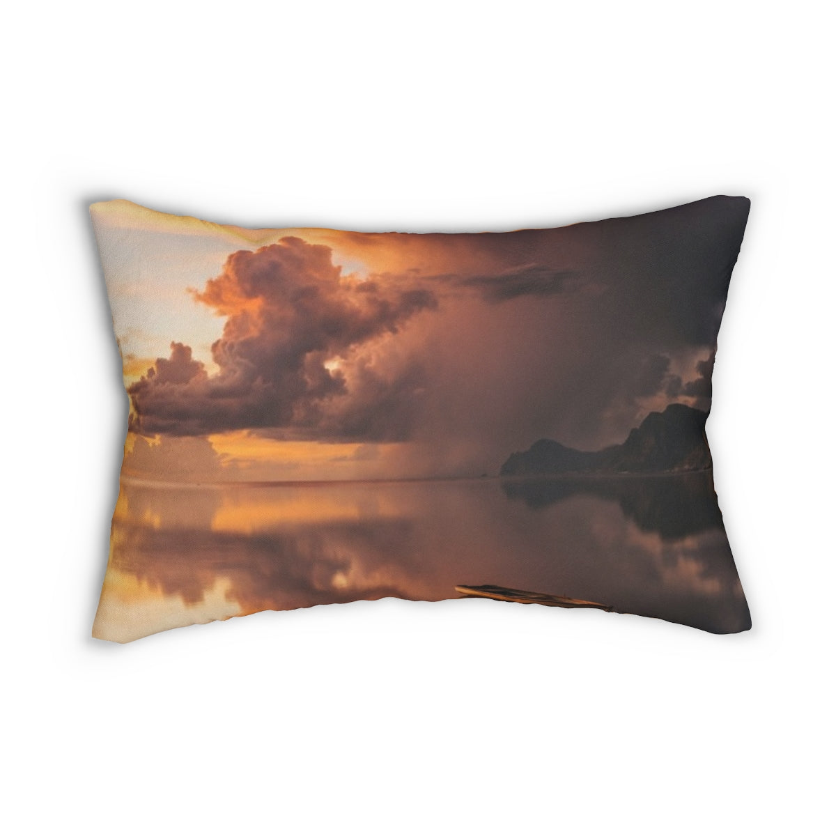 Spun Polyester Lumbar Pillow - Golden Storm | Echovira...