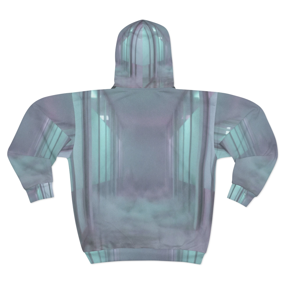 Unisex Zip Hoodie - Liminal Corridor Fog Art Print |...