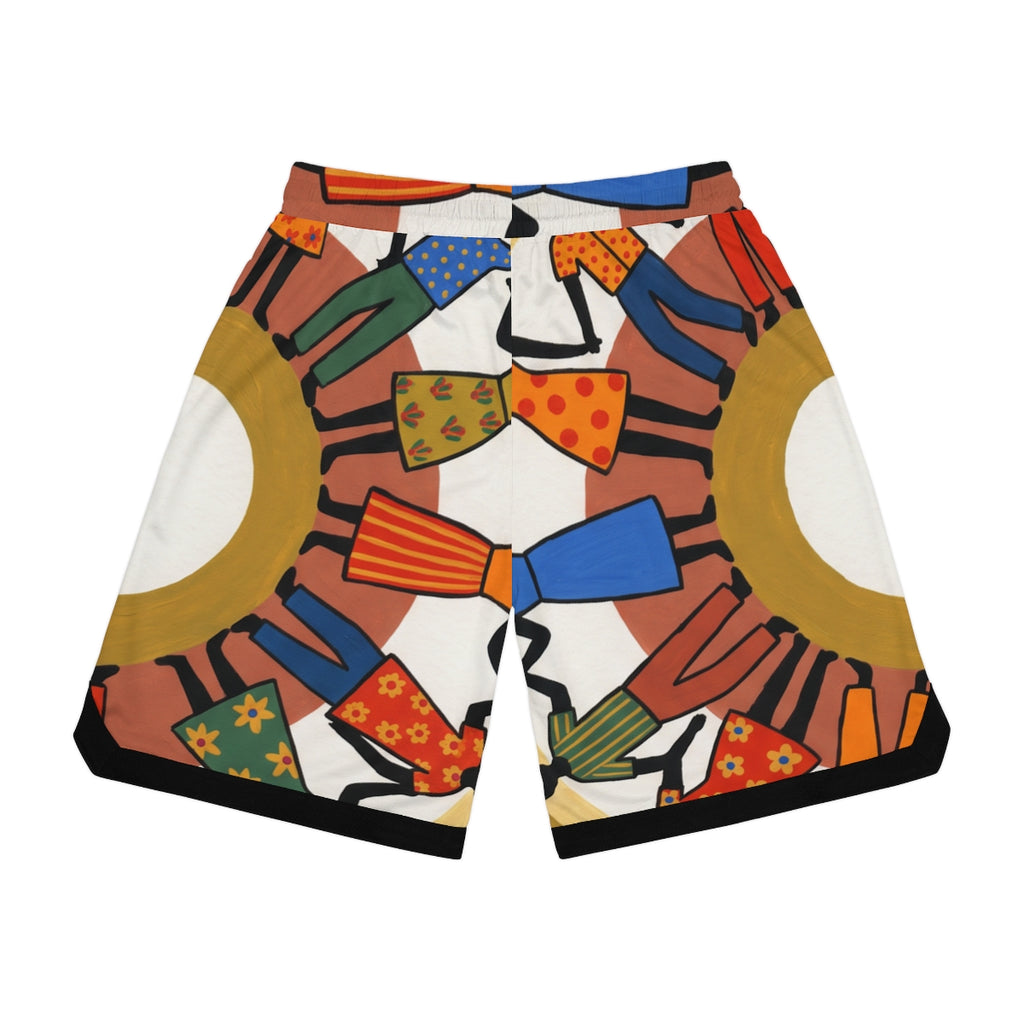 Basketball Rib Shorts - Unity Mandala Folk Art | Echovira...