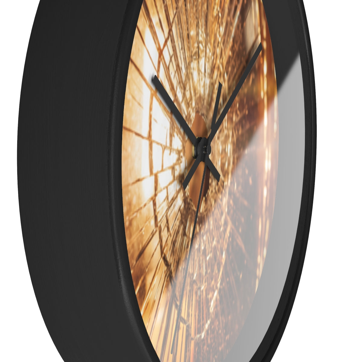 Wall Clock - Shattered Amber Glass Art | Echovira Gallery