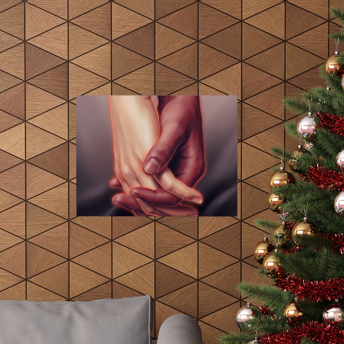 Matte Horizontal Posters - Ethereal Connection Holding Hands...