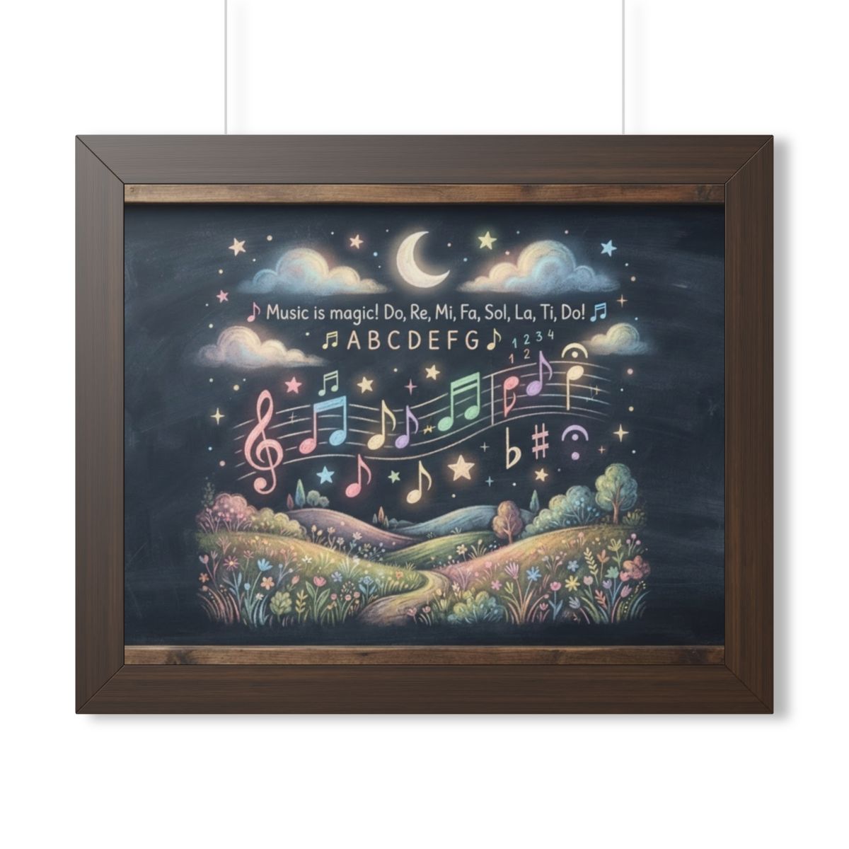Framed Horizontal Poster - Melody Meadows — Walnut (14×11......