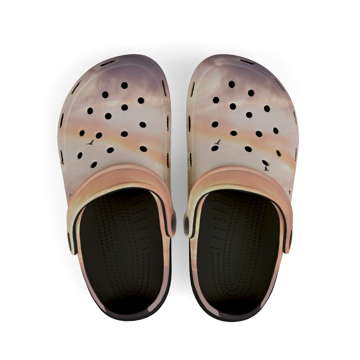 Kids' Clogs with Solitary Dawn Landscape Art