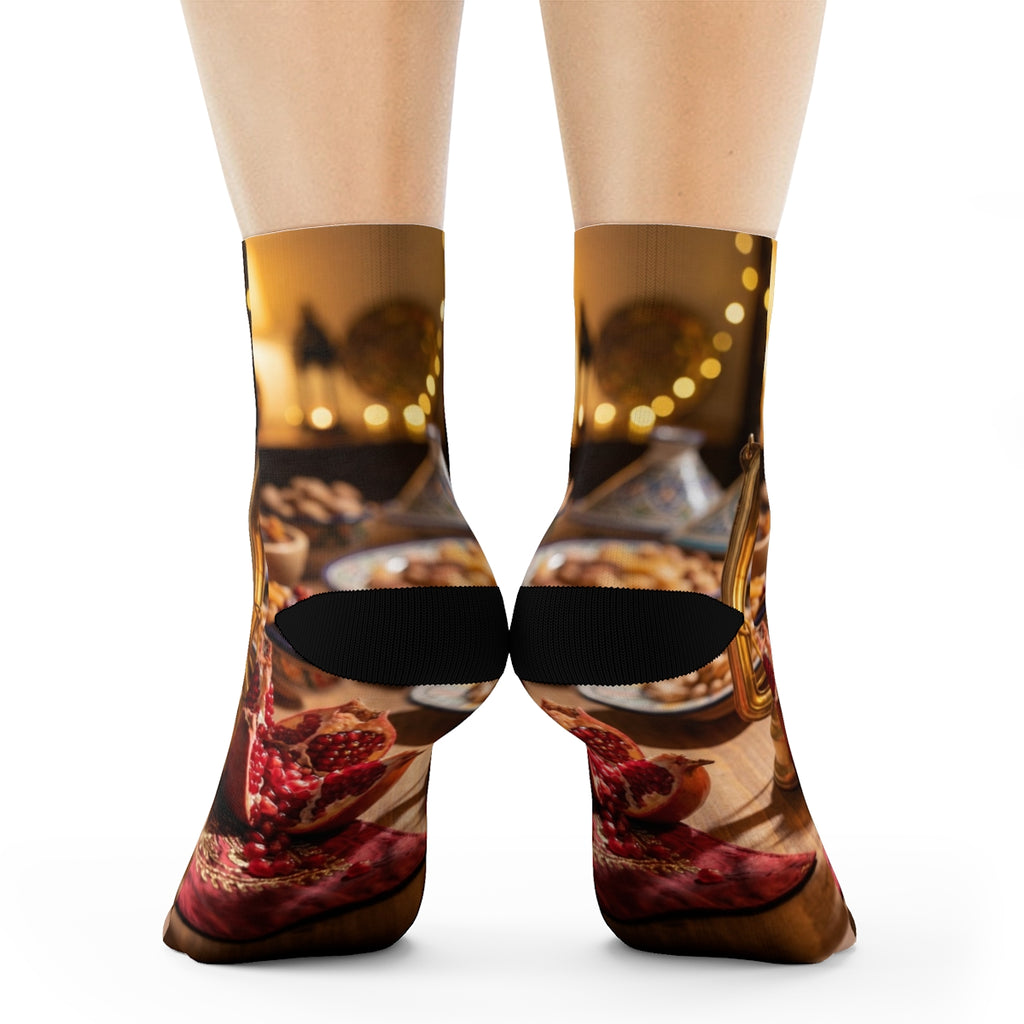 Crew Socks - Amber Harvest Feast | Echovira Gallery
