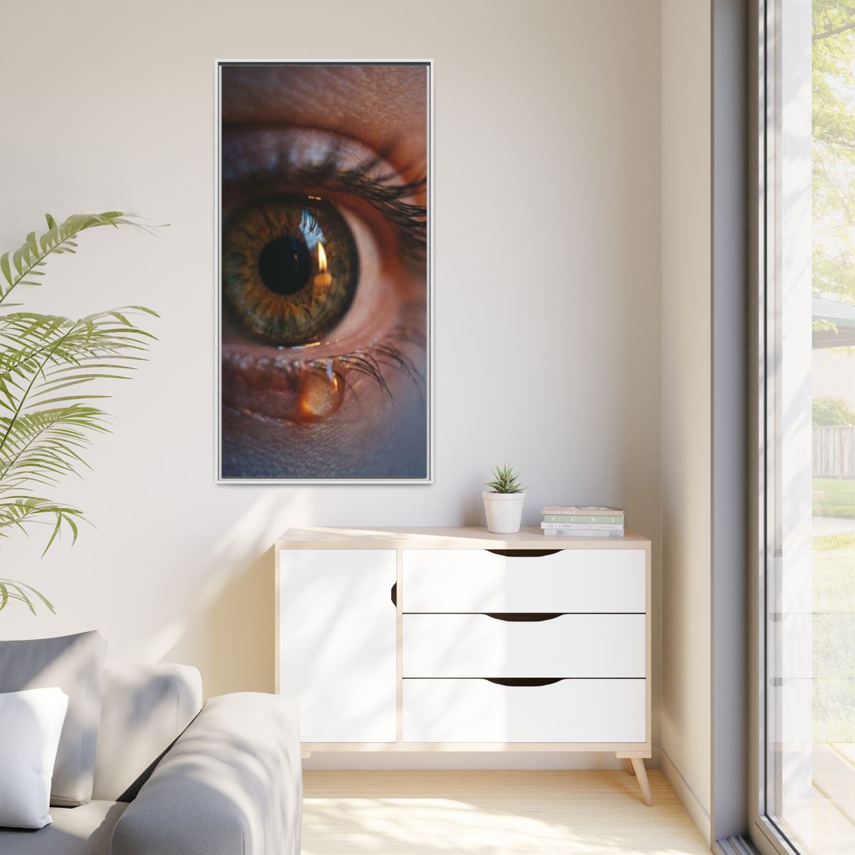 Matte Canvas, Framed - Amber Iris Reflection Fine Art Print...