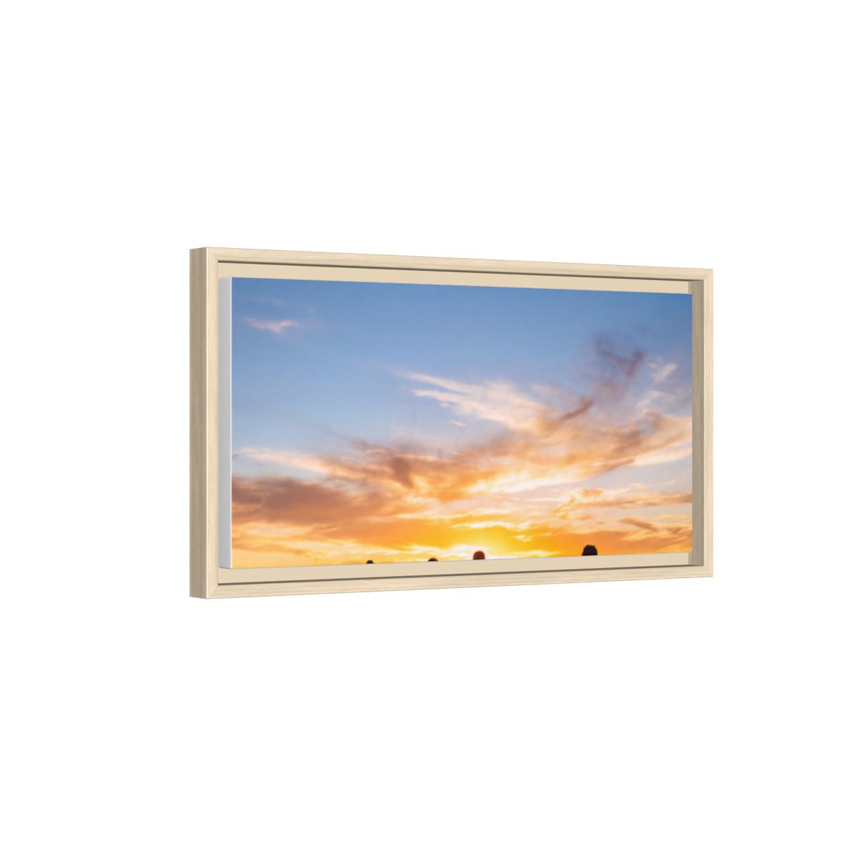 Framed Canvas - Sunset Silhouette — Natural / 1.25"