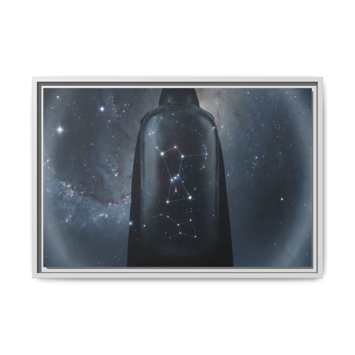 Framed Matte Canvas - Cosmic Sentinel — White / 1.25" (10×8, 12×9, 14×11, 16×12, 20×10, 18×12, 20×16, 24×16, 24×18, 36×12, 24×20, 32×16, 30×20, 30×24, 32×24, 48×16, 36×24, 48×24, 40×30, 60×20, 48×32, 60×30 & 60×40)