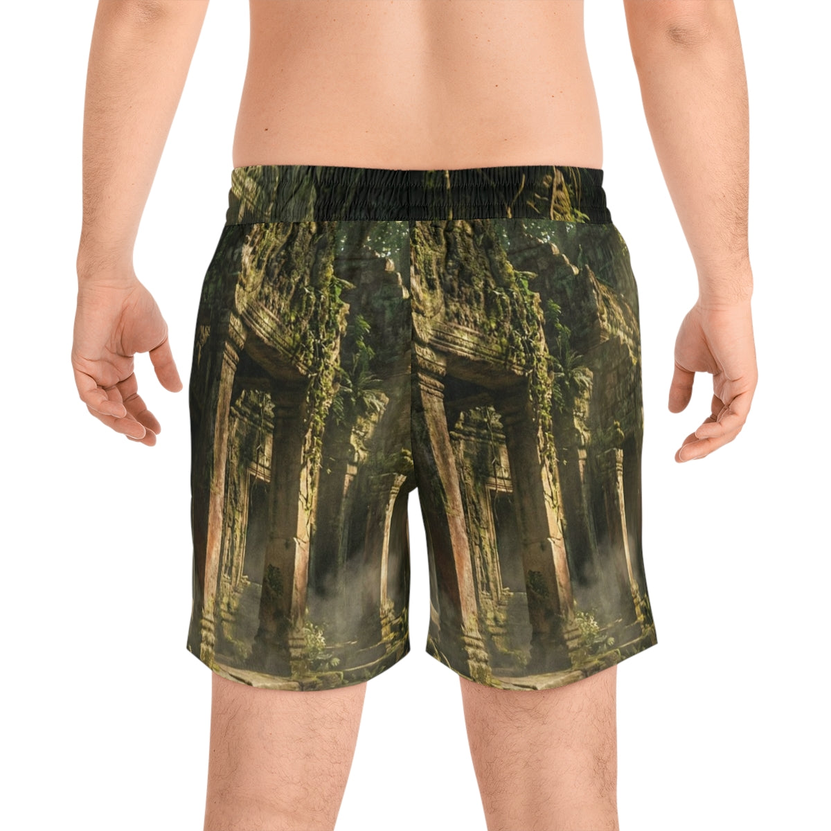 Men's Swim Shorts - Overgrown Temple | Echovira Gallery
