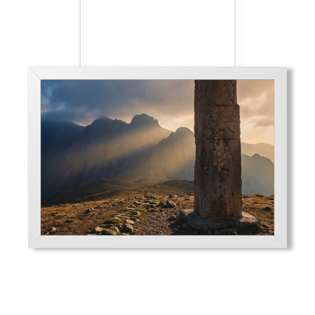 Framed Horizontal Poster - Mystic Monolith Ancient Persian...