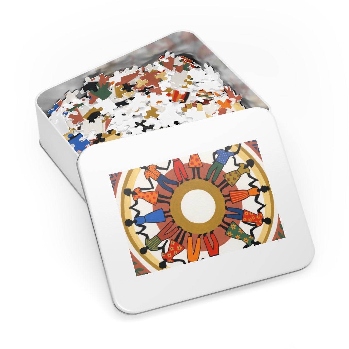Jigsaw Puzzle with Tin - Unity Mandala Folk Art (30, 110......