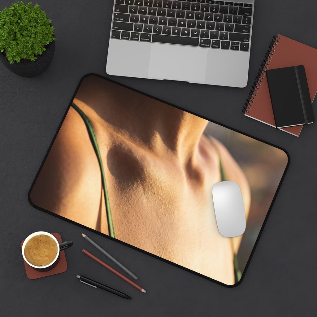 Golden Hour Desk Mat - Emerald Sunset Workspace | Echovira...