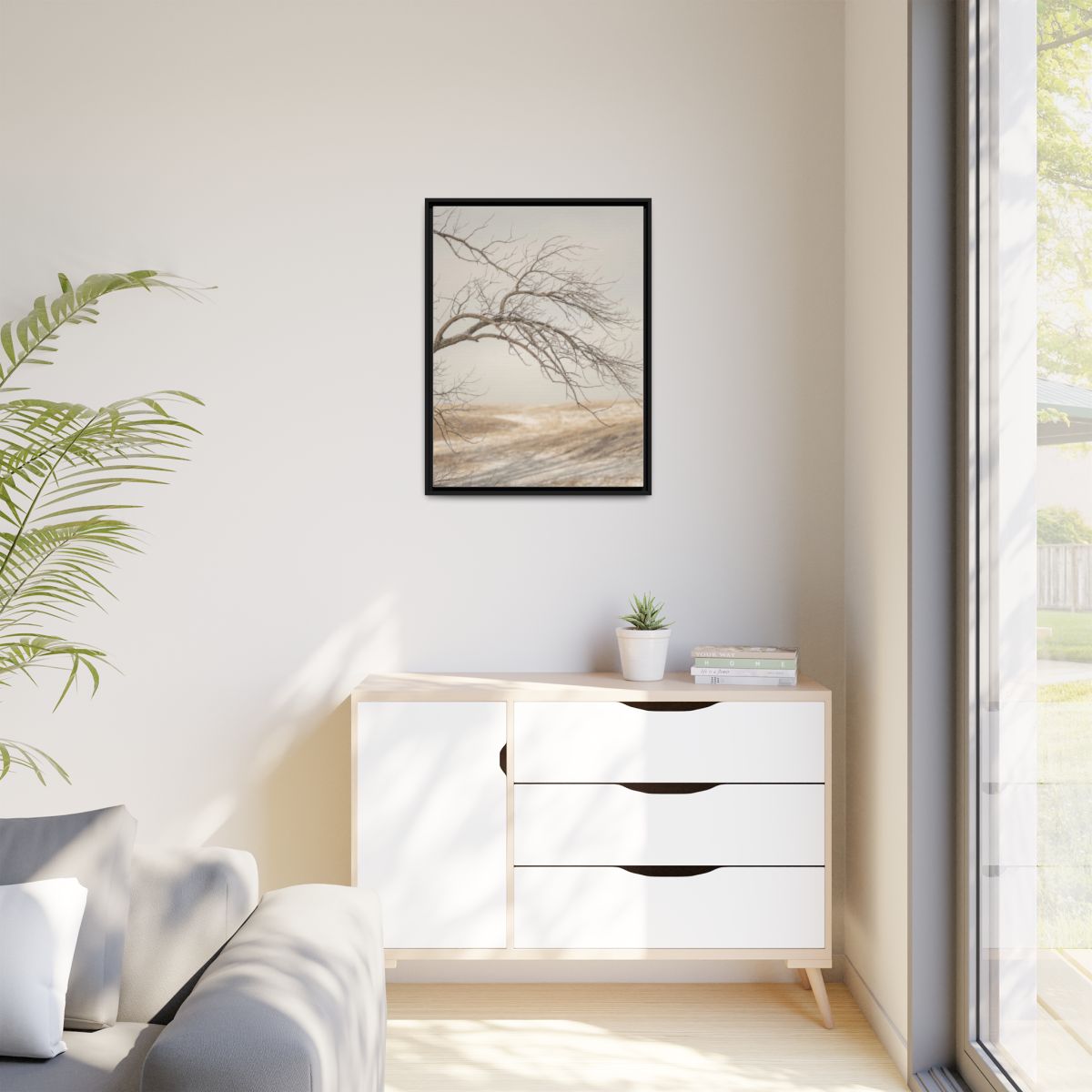Matte Canvas, Framed - Winter Branch Solitude Landscape —......