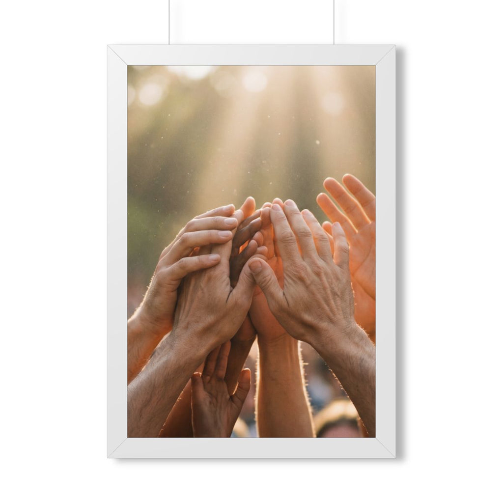 Framed Vertical Poster - Golden Rays of Unity Wall Art... |...