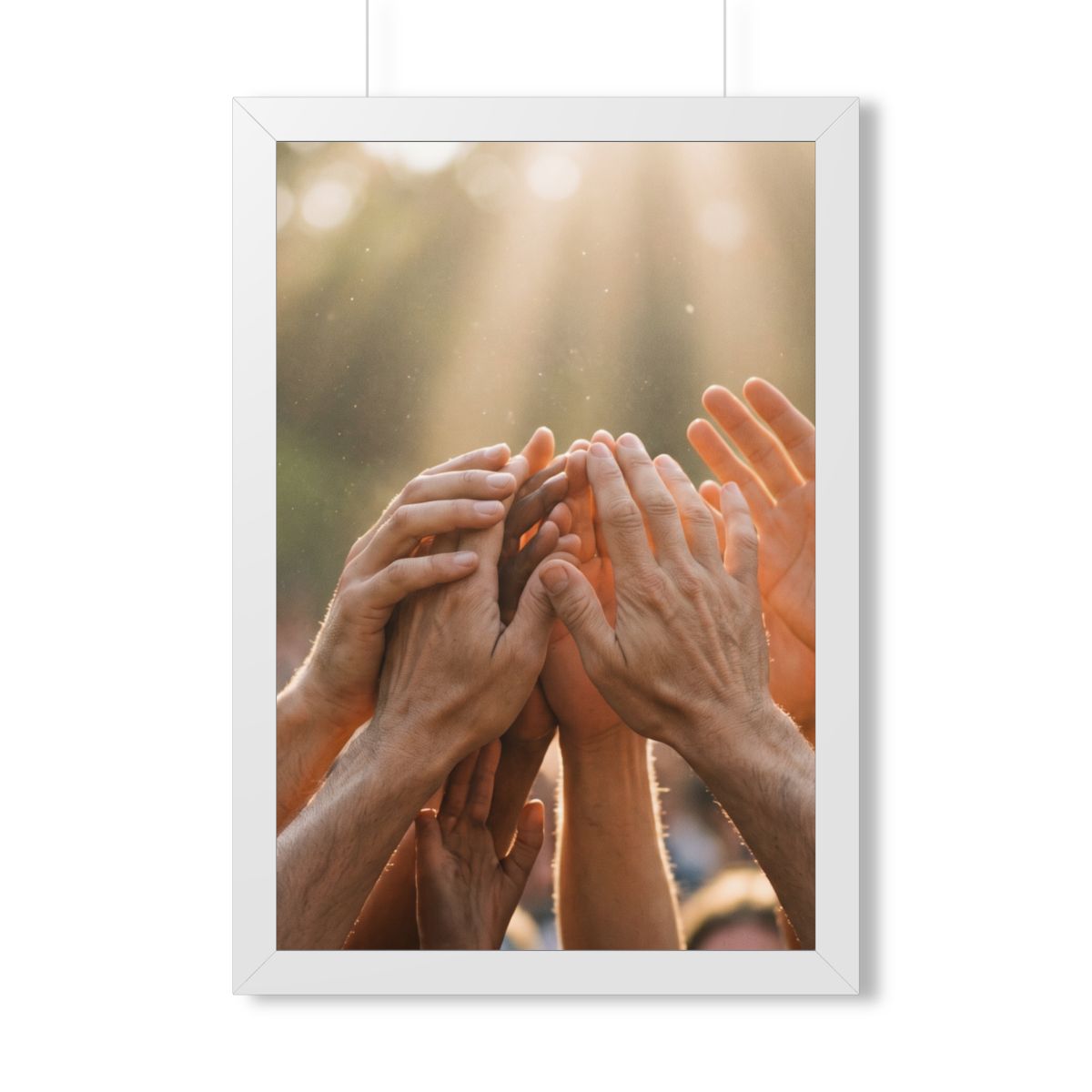 Framed Vertical Poster - Golden Rays of Unity Wall Art... |...
