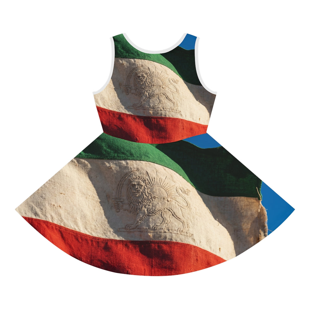 Girls' Sleeveless Sundress - Vintage Persian Lion and Sun......