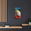 Framed Canvas Art - Distressed Flag — Espresso / 1.25"