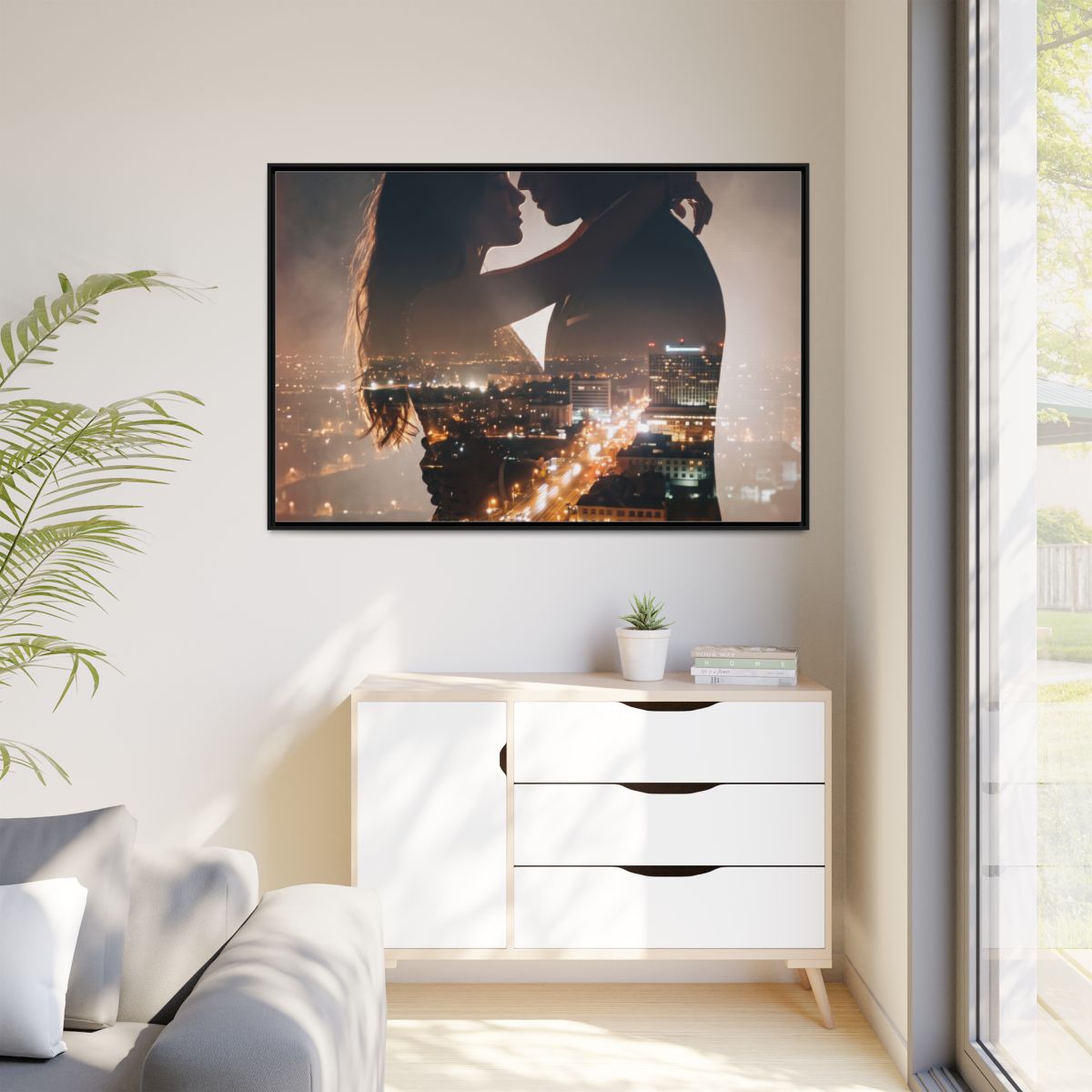 Framed Matte Canvas - Metropolitan Lovers Glow (10×8, 12×9...