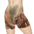 Women's Biker Shorts - Golden Rays of Unity Wall Art |...