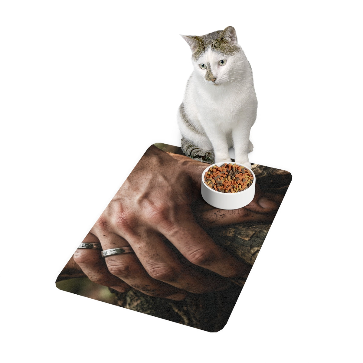 Pet Food Mat with Forest Root Fine Art