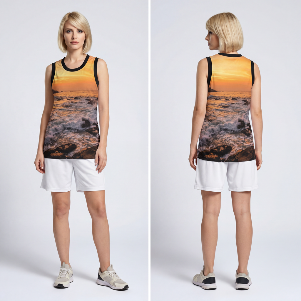 Basketball Jersey - Majestic Ocean Dawn