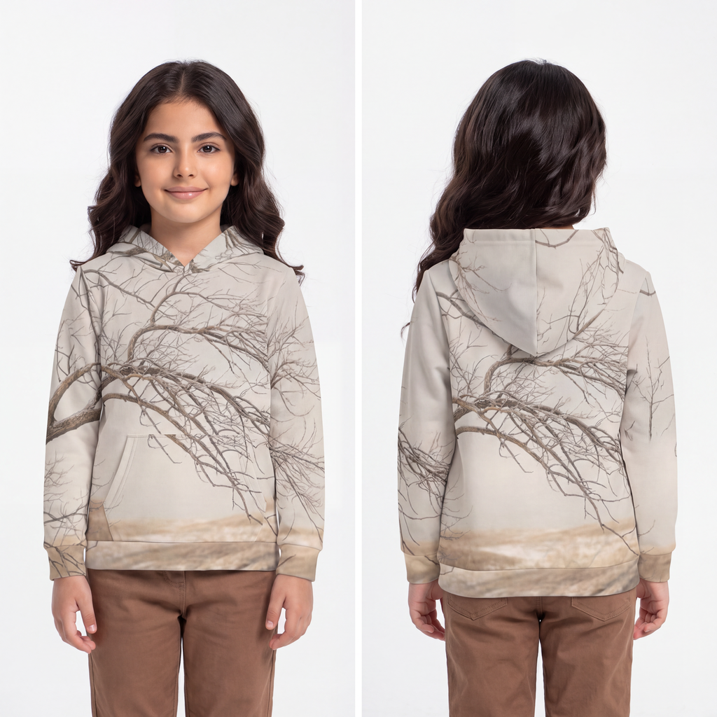 Children's Hoodie - Wabi-Sabi Winter Branch Photography |...