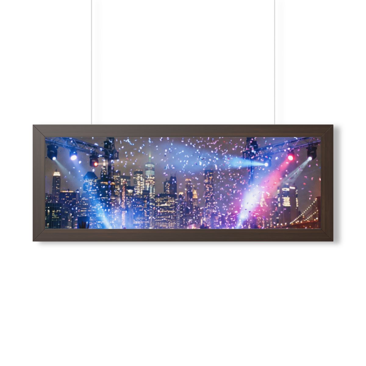 Framed Horizontal Poster - City Skyline Festival Euphoria......