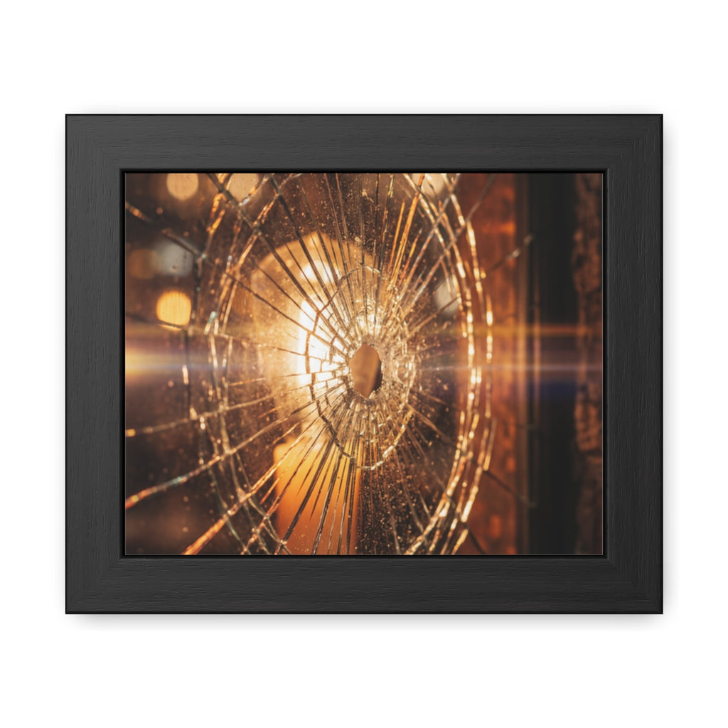 Framed Poster - Moody Fractured Glass — Landscape