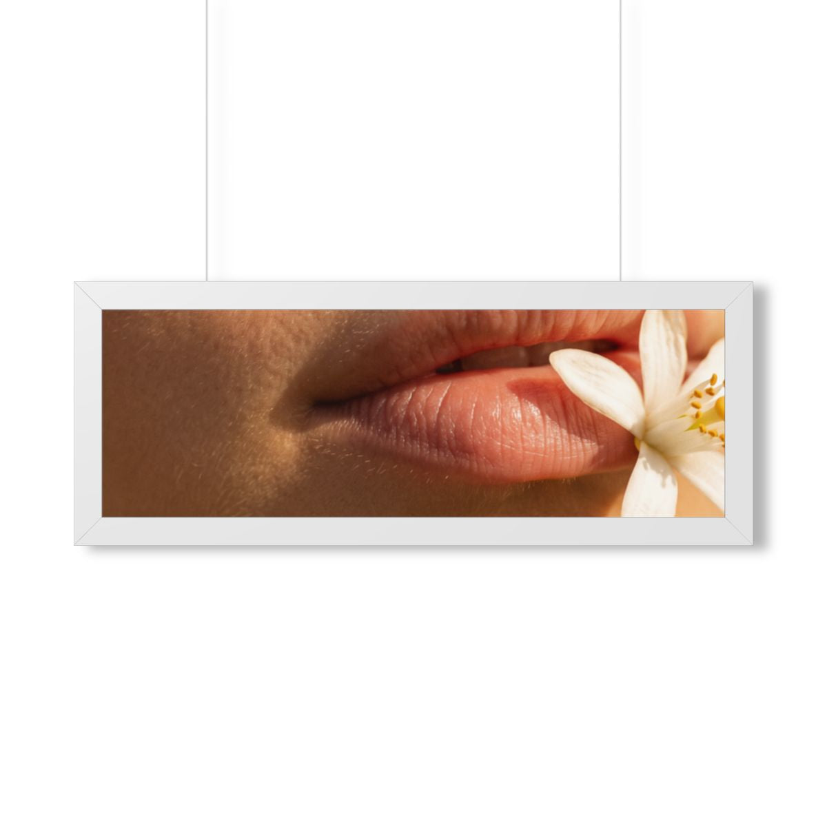 Framed Horizontal Poster - Golden Flora Panorama — White......