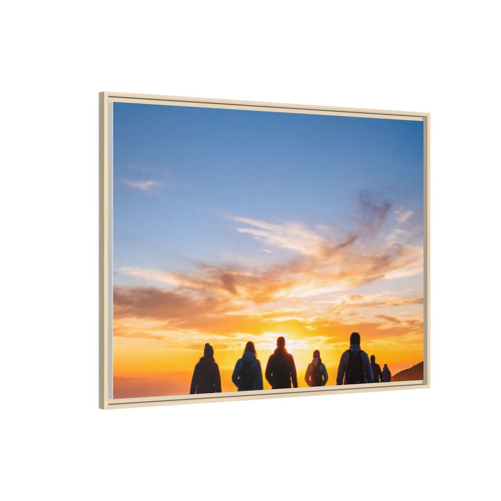 Framed Canvas - Sunset Silhouette — Natural / 1.25"