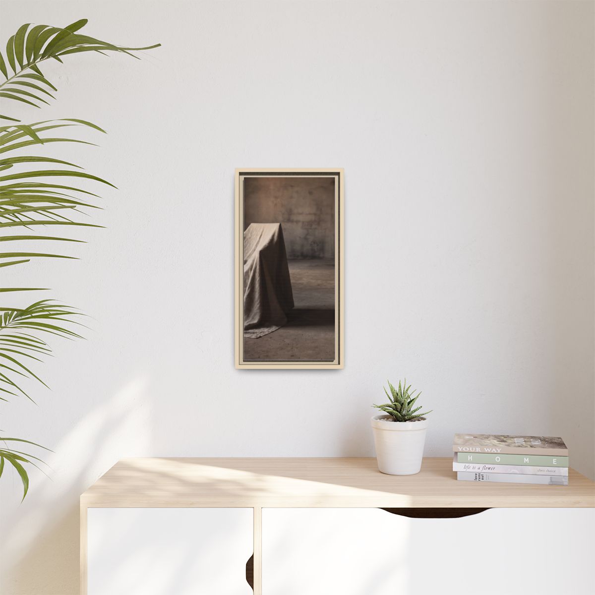 Matte Canvas, Framed - Draped Silence Still Life Art... |...