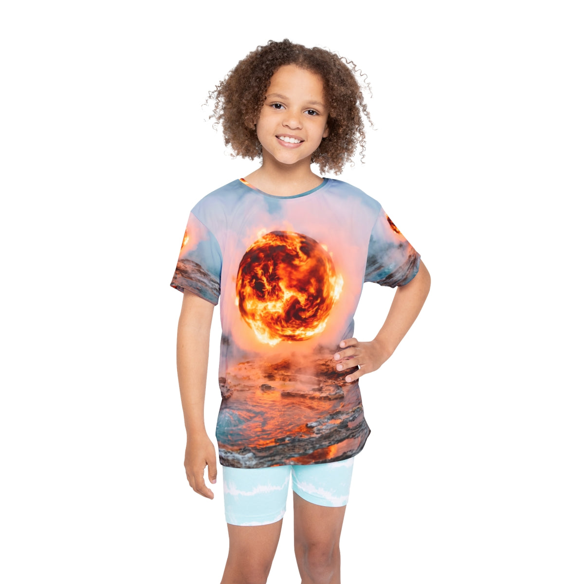 Kids Sports Jersey Fire Orb Geothermal Art