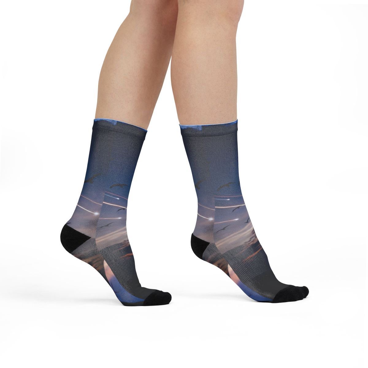 Sublimation Crew Socks - Ethereal Dusk | Echovira Gallery