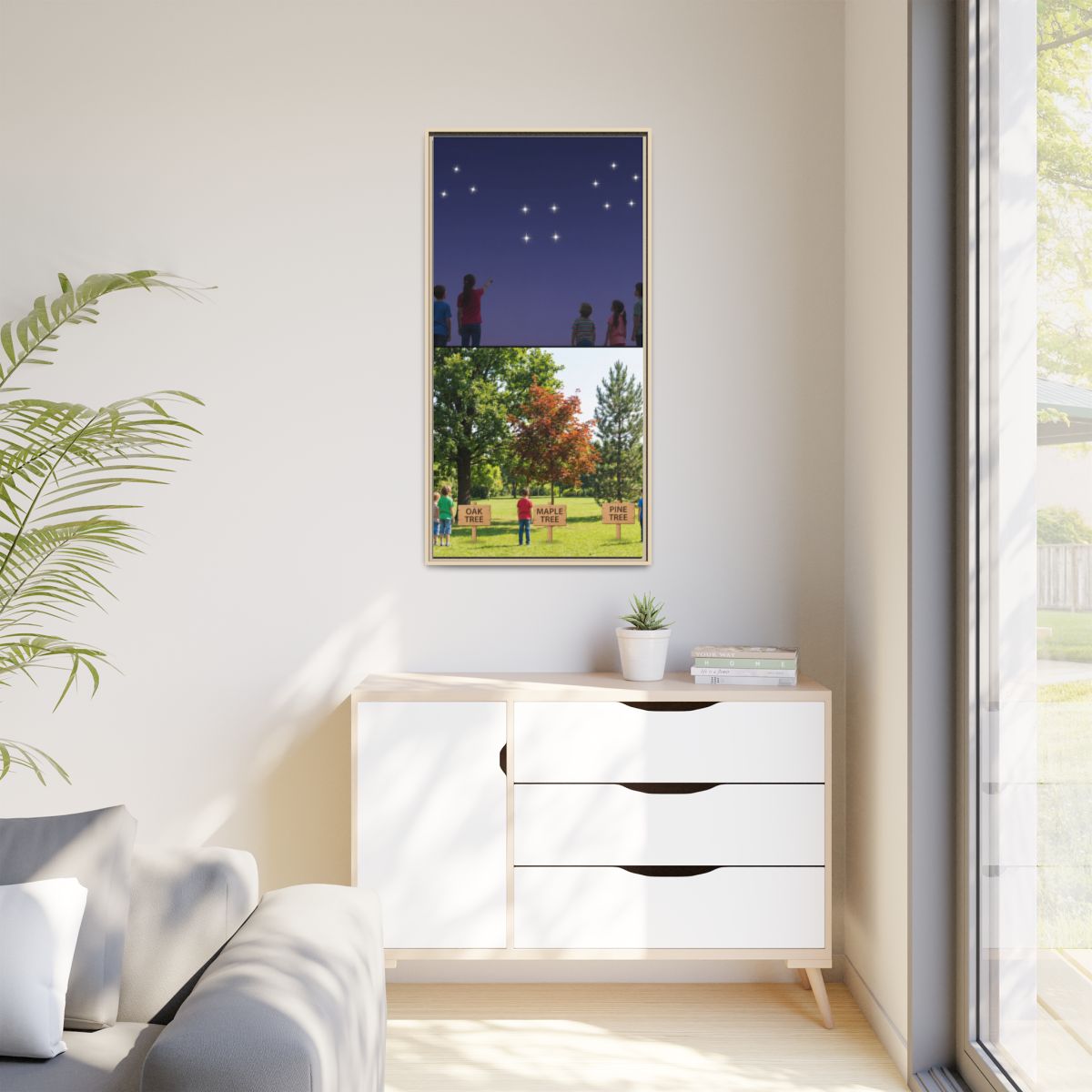 Matte Canvas, Framed - Stardust & Forest Discovery — Natural...
