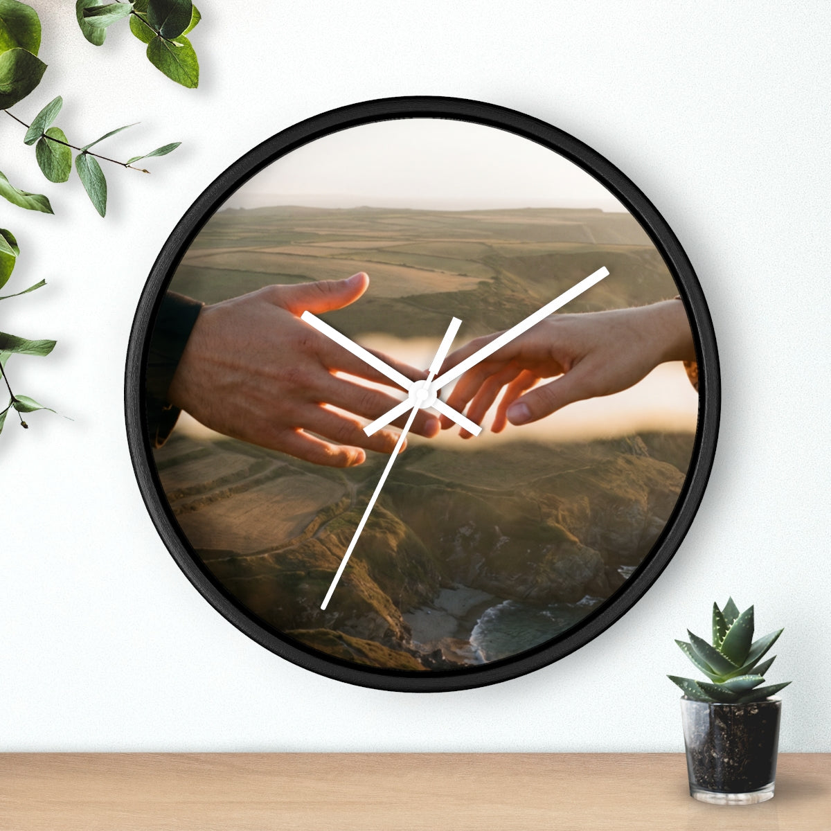 Wall Clock - The Infinite Touch | Ethereal Coastal Art |...