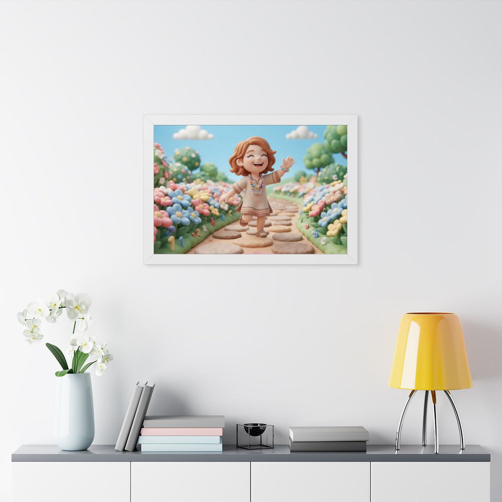Framed Horizontal Poster - Wide Meadow — White (14×11... |...