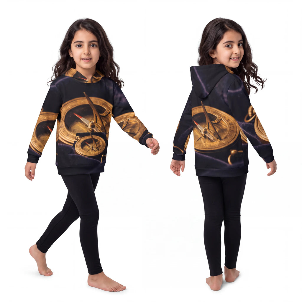 Children's Hoodie with Vintage Brass Compass