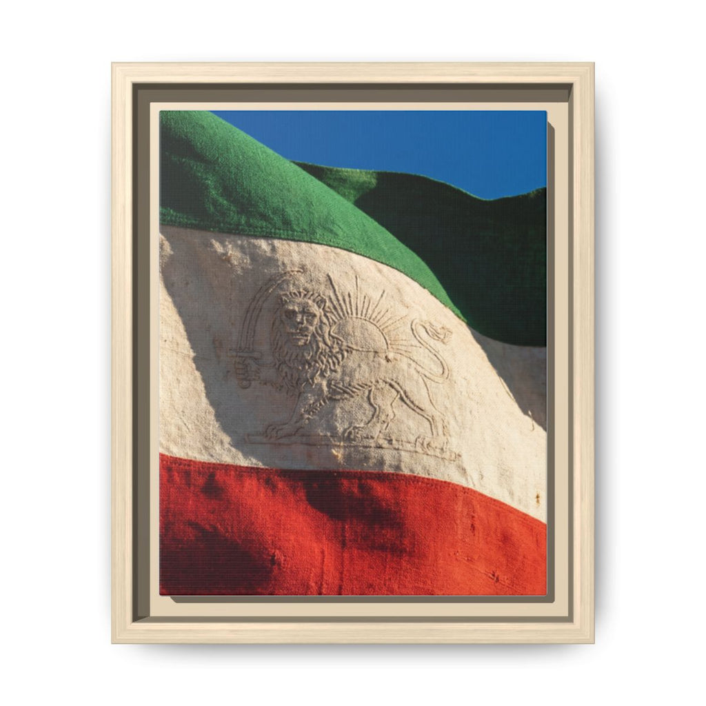 Framed Canvas Art - Distressed Flag — Natural / 1.25"