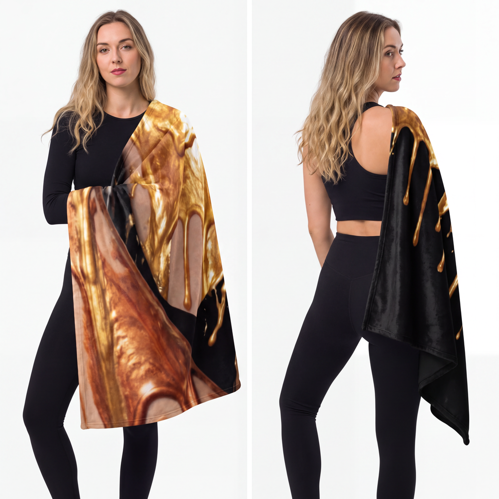 Velveteen Microfiber Blanket - Liquid Gold | Echovira...