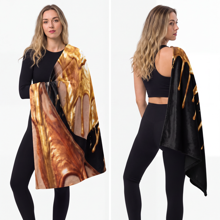 Velveteen Microfiber Blanket - Liquid Gold