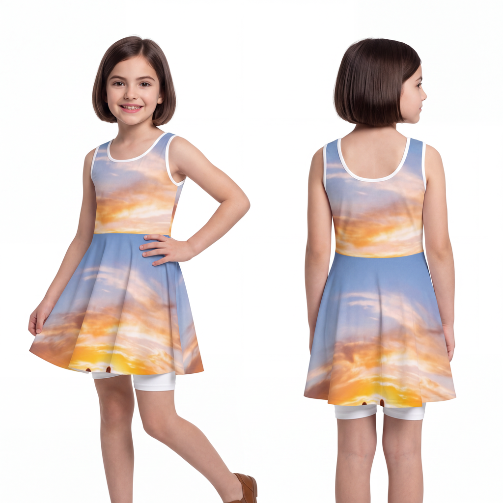Girls' Sleeveless Sundress - Sunset Ridge | Echovira Gallery