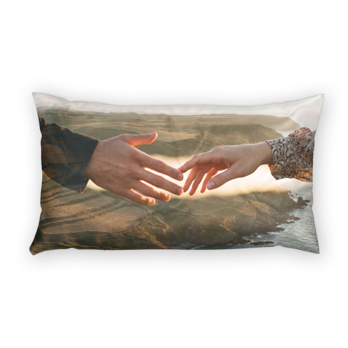 Cotton Pillow Sham - The Infinite Touch | Ethereal Coastal...