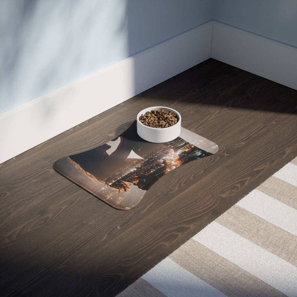 Pet Feeding Mat - Midnight City Silhouette | Echovira...