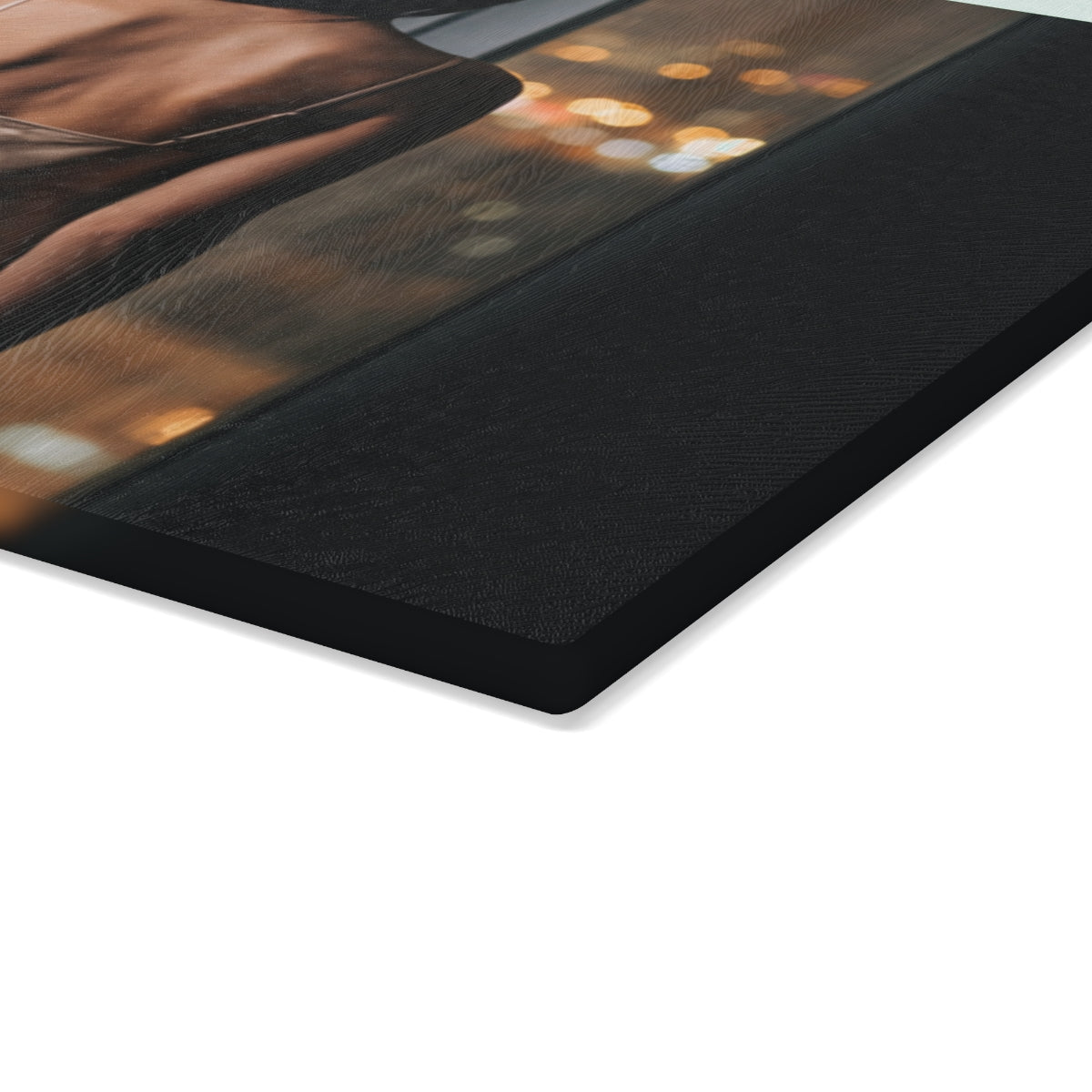 Glass Cutting Board - Cinematic City Glow
