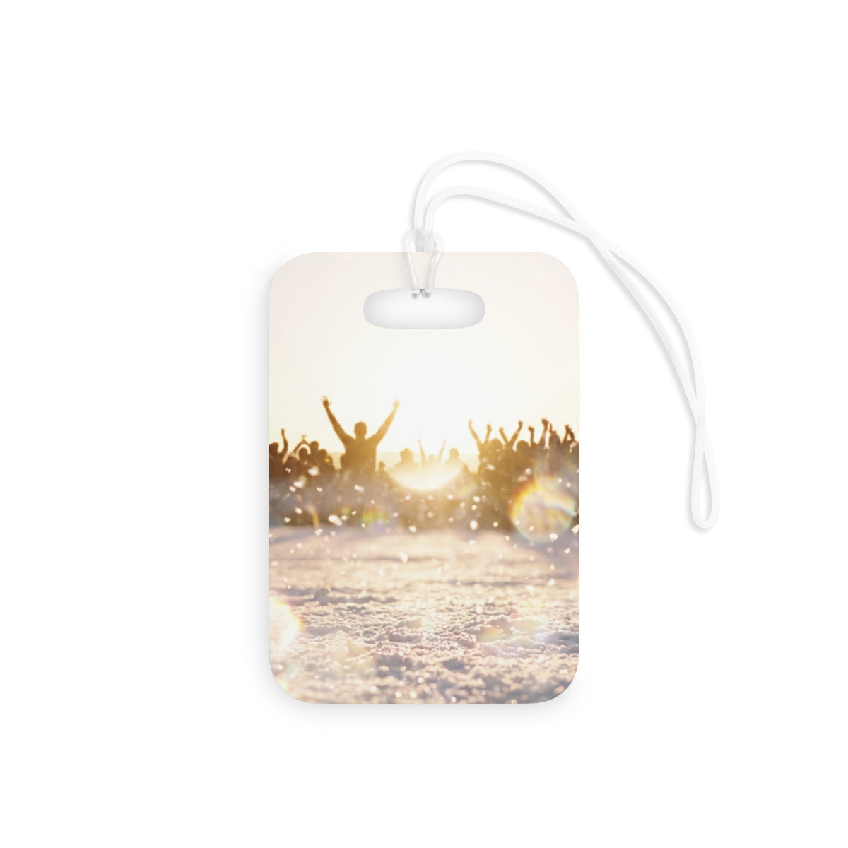 Luggage Tags with Golden Crowd Art