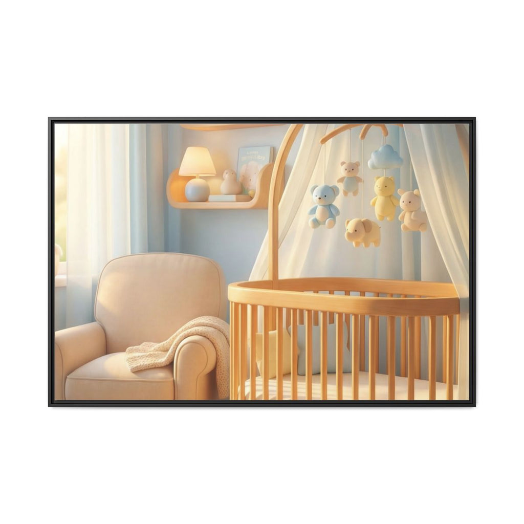 Matte Canvas, Framed - Dreamy Serene Nursery Art — Black /...