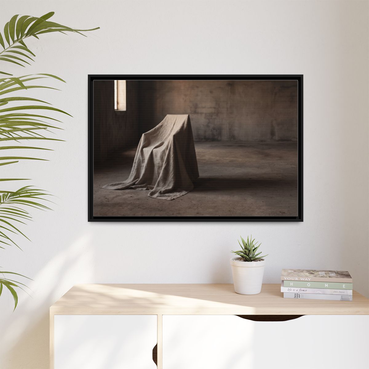 Matte Canvas, Framed - Draped Silence Still Life Art... |...