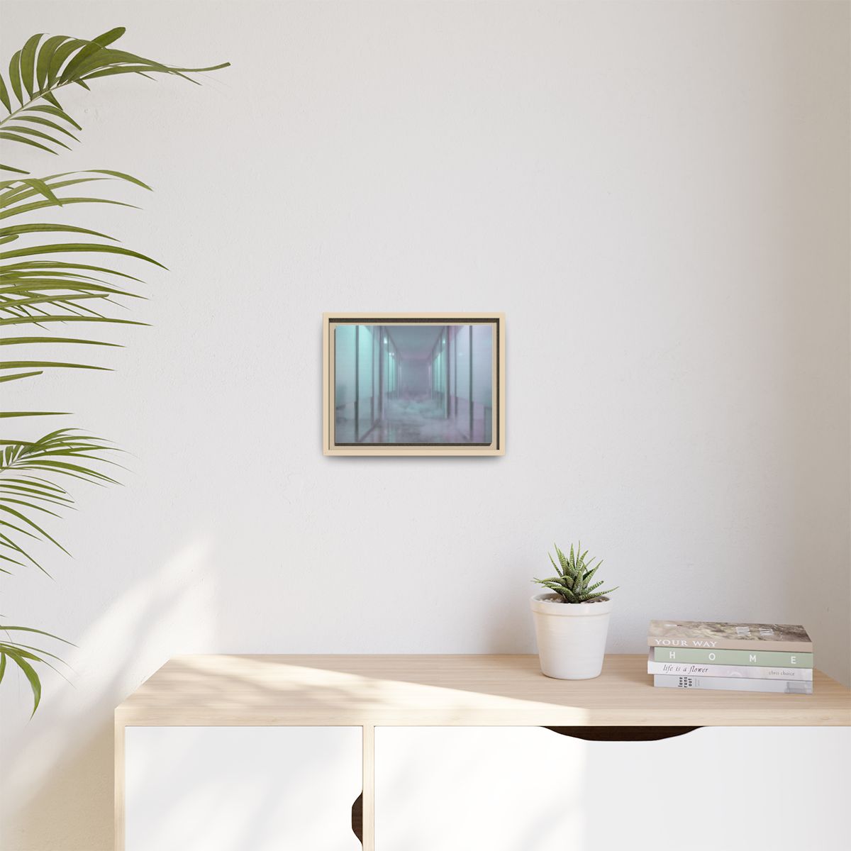 Matte Canvas, Framed - Liminal Corridor Fog Art Print —... |...